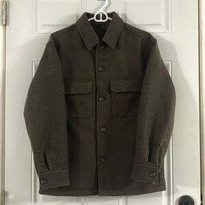 Uniqlo Over Shirt Jacket - Chocolate Brown - Size S - Wool Like - OOS